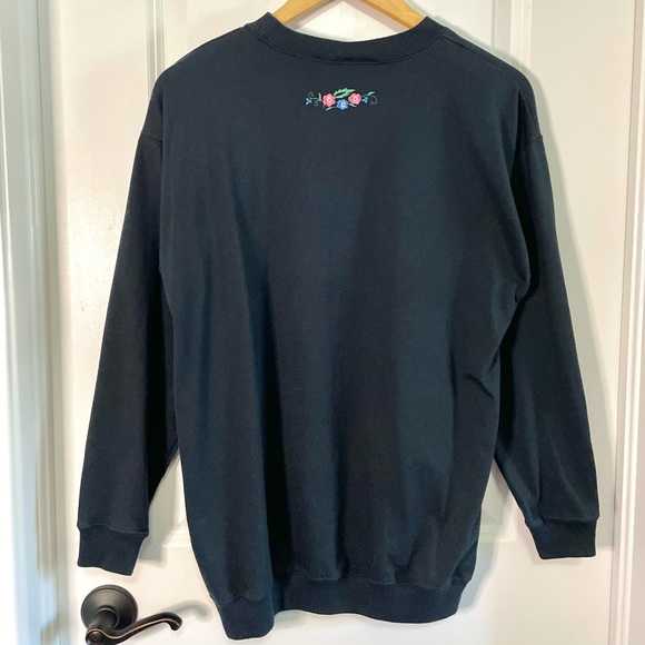 Vintage Embroidered Floral Sweater - Medium - Picture 5 of 6